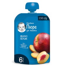 Дитяче пюре Gerber яблуко-персик 150 г (8595139797218)