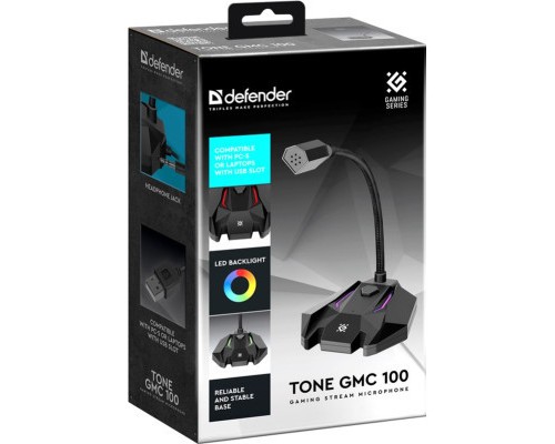 Мікрофон Defender Tone GMC 100 USB LED Black (64610)