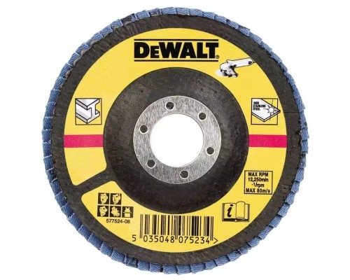 Круг зачистний DeWALT пелюстковий, метал, 125x22.23 мм, G 80 мкм (DT3310)
