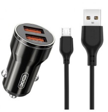 Зарядний пристрій XO CC48 Smart Metal 2USB + cable MicroUSB (XO-CC48m-BK)