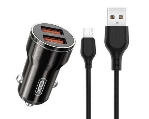 Зарядний пристрій XO CC48 Smart Metal 2USB + cable MicroUSB (XO-CC48m-BK)