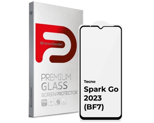 Скло захисне Armorstandart Full Glue TECNO Spark Go 2023 (BF7) Black (ARM67167)