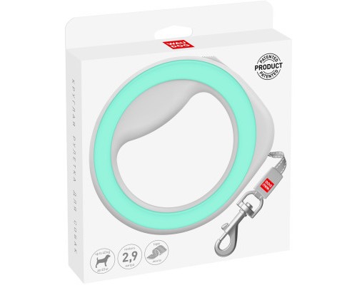 Повідок для собак WAUDOG R-leash світловідбиваюча стрічка XS-M до 40 кг 2.9 м салатовий (81275)