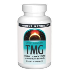 Амінокислота Source Naturals Триметилгліцин, ТМГ, TMG, 750 мг, 60 таблеток (SN0876)