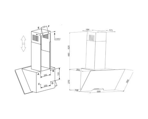 Витяжка кухонна Eleyus SPECTRA 1000 LED 60 BL