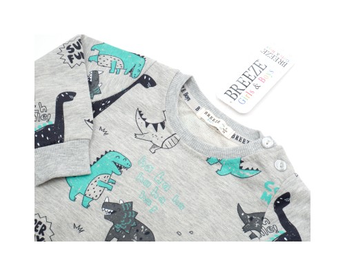 Спортивний костюм дитячий Breeze з динозаврами (18889-80B-green)