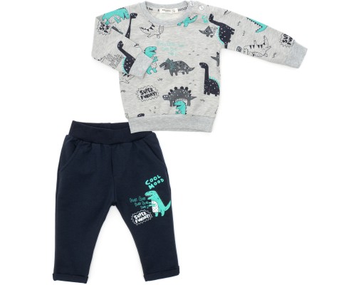 Спортивний костюм дитячий Breeze з динозаврами (18889-80B-green)