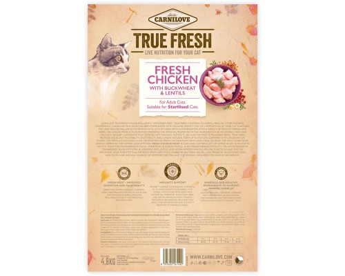 Сухий корм для кішок Carnilove True Fresh Cat Chicken 4.8 кг (8595602561490)