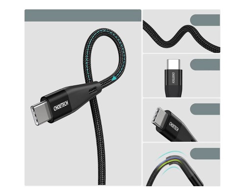 Дата кабель USB-C to USB-C 1.2m USB 2.0 60W Choetech (XCC-1003)