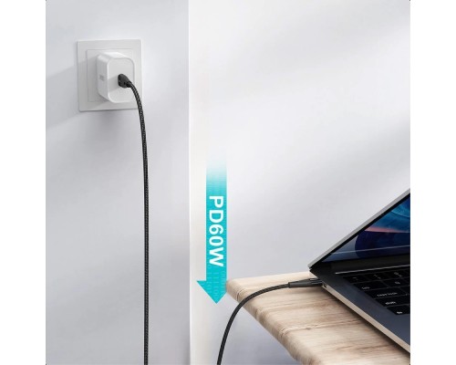 Дата кабель USB-C to USB-C 1.2m USB 2.0 60W Choetech (XCC-1003)