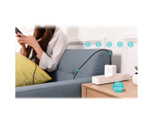 Дата кабель USB-C to USB-C 1.2m USB 2.0 60W Choetech (XCC-1003)