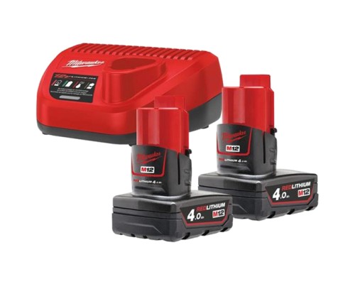 Набір акумулятор + зарядний пристрій Milwaukee Li-Ion M12 NRG-402, 2x4Ah + ЗП (4933459211)