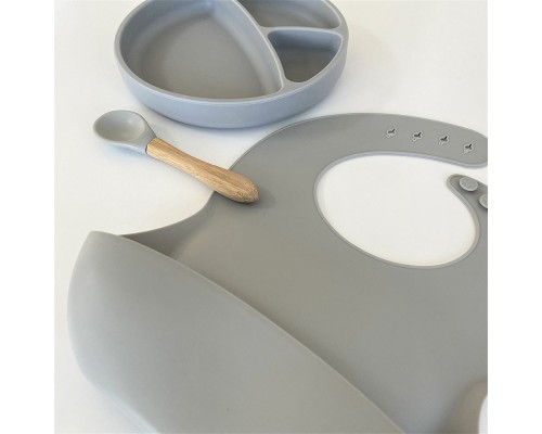 Набір дитячого посуду MinikOiOi BLW SetII-Powder Grey (101070017)