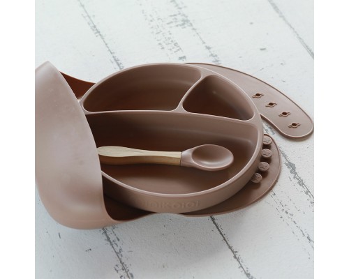 Набір дитячого посуду MinikOiOi BLW SetII-Powder Grey (101070017)