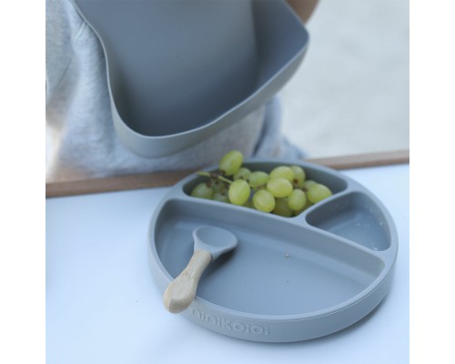 Набір дитячого посуду MinikOiOi BLW SetII-Powder Grey (101070017)