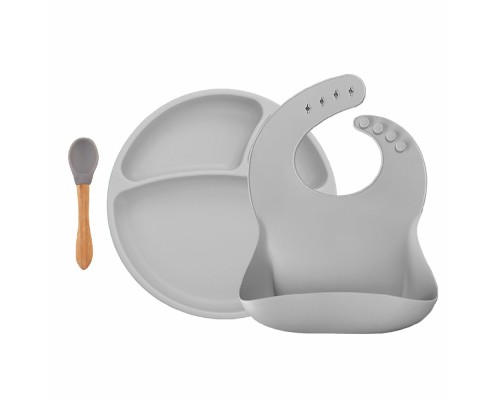 Набір дитячого посуду MinikOiOi BLW SetII-Powder Grey (101070017)