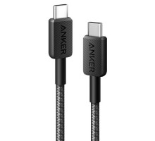 Дата кабель USB-C to USB-C 0.9m 322 Black Anker (A81F5G11)