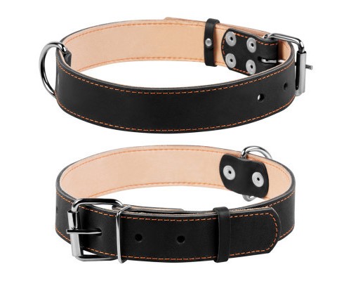 Нашийник для тварин Collar подвійний Ш 35 мм Д 48-63 см чорний (02791)