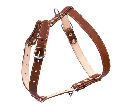 Шлея для собак Collar подвійна для середніх порід Ш 25 мм А:49-68 см В:68-80 см коричнева (06426)
