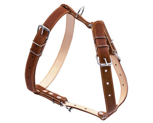 Шлея для собак Collar подвійна для середніх порід Ш 25 мм А:49-68 см В:68-80 см коричнева (06426)