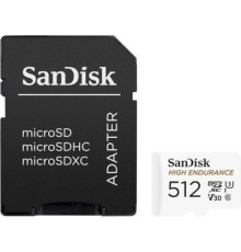 Карта пам'яті SanDisk 512GB microSDXC High Endurance UHS-I U3 V30 + SD adapter (SDSQQNR-512G-GN6IA)