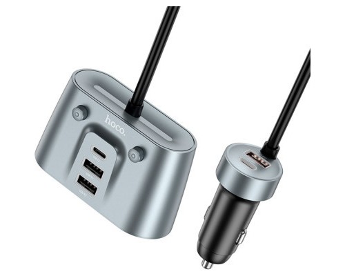 Зарядний пристрій HOCO Z51 Establisher 2xUSB, USB Type-C Metal Gray (6942007600439)