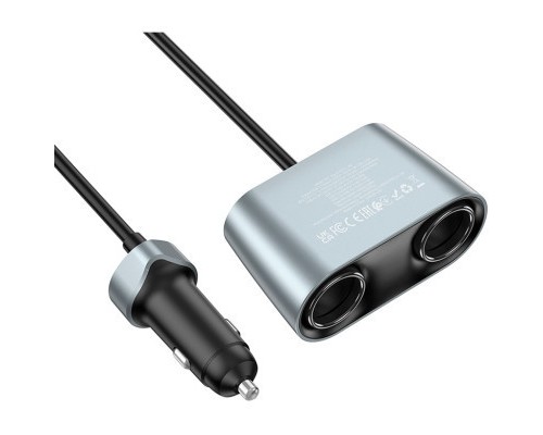 Зарядний пристрій HOCO Z51 Establisher 2xUSB, USB Type-C Metal Gray (6942007600439)