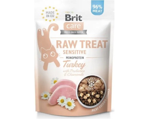 Ласощі для котів Brit Care Raw Treat Sensitive Freeze-dried 40 г - індичка (8595602569571)
