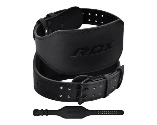 Атлетичний пояс RDX 6 шкіряний Full Black L (WBS-6FB-L)