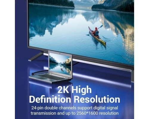 Кабель мультимедійний DVI to DVI 24+1pin 5.0m 2K 60Hz ferrite Vention (EAEBJ)