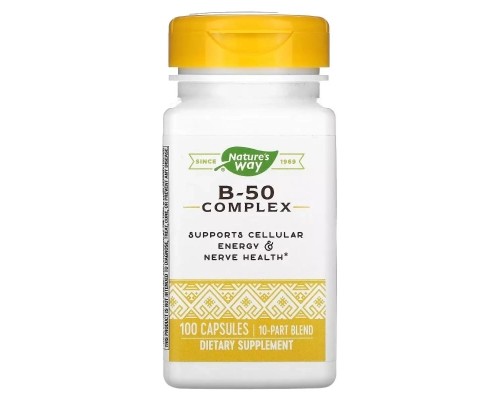 Вітамін Nature's Way Комплекс вітамінів B, B-50 Complex, 100 капсул (NWY-40511)
