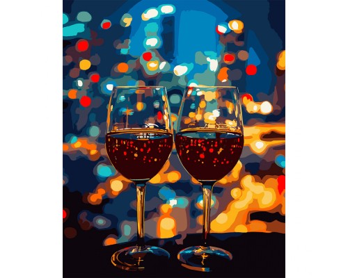 Картина по номерам Santi Нічне побачення, 40*50см, LED підсвітка (955085)