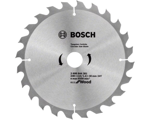 Круг відрізний Bosch пиляльний Eco for Wood 230x30-24T (2.608.644.381)