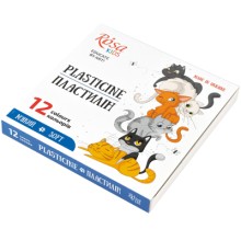 Пластилін Rosa Kids Cats, зі стеком, 12 кольорів 192 г (4823098541592)
