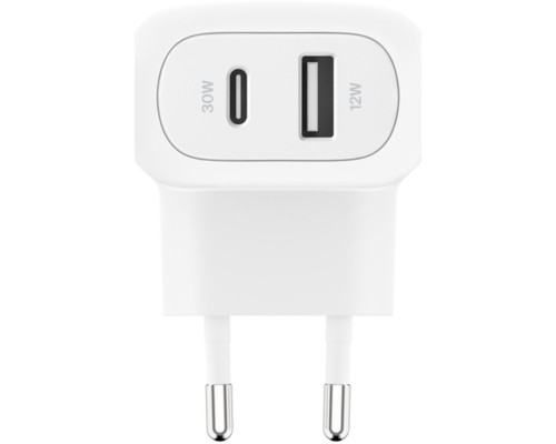 Зарядний пристрій Belkin 42W USB-C PD PPS 30W USB-A 12W white (WCB009VFWH)