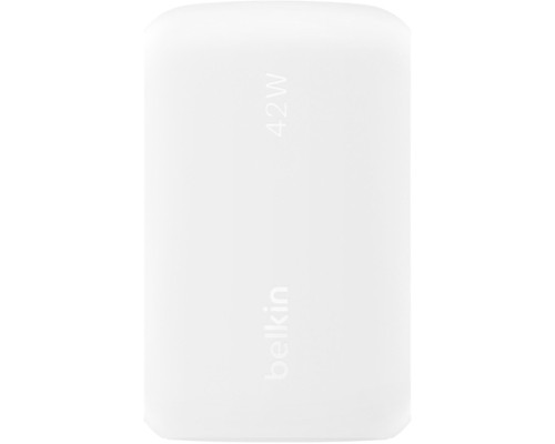 Зарядний пристрій Belkin 42W USB-C PD PPS 30W USB-A 12W white (WCB009VFWH)