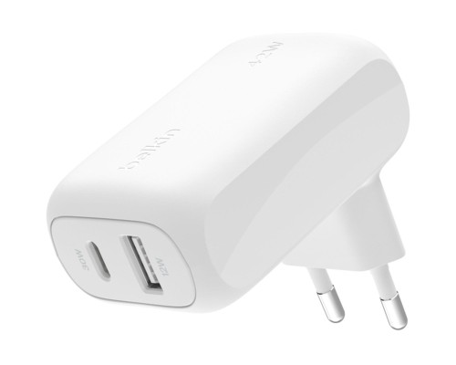 Зарядний пристрій Belkin 42W USB-C PD PPS 30W USB-A 12W white (WCB009VFWH)