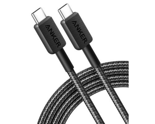 Дата кабель USB-C to USB-C 1.8m nylon 322 black Anker (A81F6G11)
