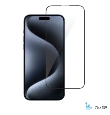 Скло захисне 2E iPhone 15 Pro Max 2.5D FCFG black (2E-IP-15PM-6.7-SMFCFG-BB)