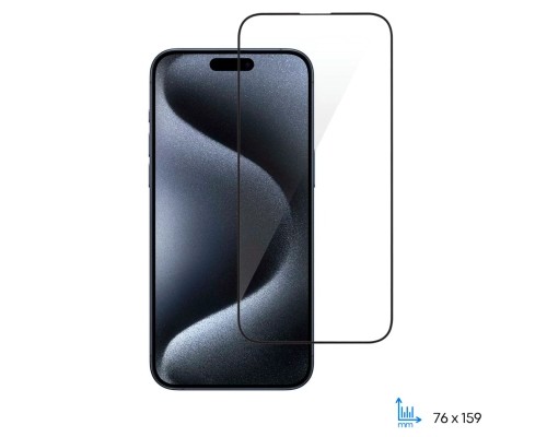 Скло захисне 2E iPhone 15 Pro Max 2.5D FCFG black (2E-IP-15PM-6.7-SMFCFG-BB)