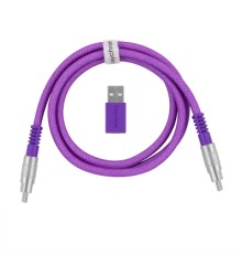 Дата кабель USB-C + USB A to USB-C 1.0m Double-Sleeved Geek purple Keychron (CAB23_KEYCHRON)