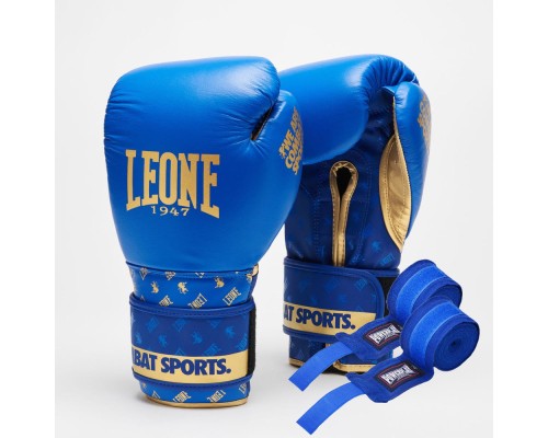 Боксерські рукавички Leone GN220 DNA Blue 10 унцій (GN220_Blue_10oz)