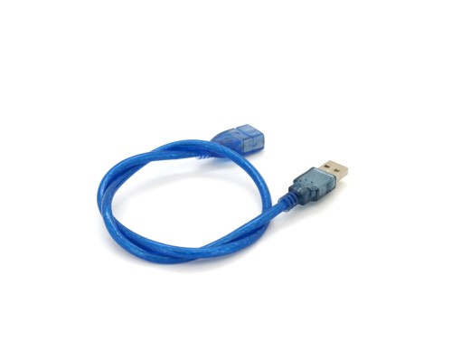 Дата кабель USB 2.0 AM/AF 0.5m transparent blue Voltronic (YT-AM/AF-0,5TBL)