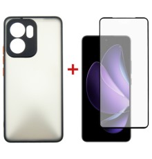 Чохол до мобільного телефона Dengos Oppo Reno13 F Case Matte + Glass (Black) (DG-KM-149)