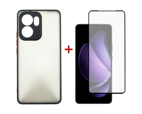 Чохол до мобільного телефона Dengos Oppo Reno13 F Case Matte + Glass (Black) (DG-KM-149)