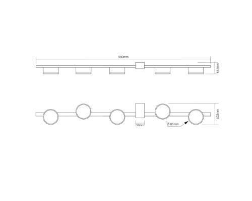 Світильник Videx під лампу 5xGX53 (VL-SPF32-5W)