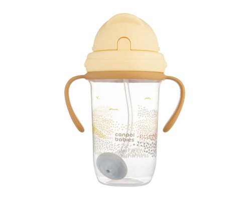 Поїльник-непроливайка Canpol babies MOUNTAINS з трубочкою і обтяжувачем, 270 мл, бежева (56/620_bei)