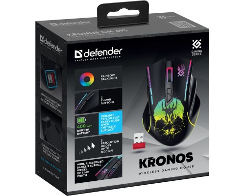 Мишка Defender Kronos GM-695 Wireless Black (52695)