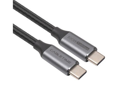 Дата кабель USB-C to USB-C 2.0m 100W USB3.1 20Gbps 4K60Hz Cabletime (CA914234)