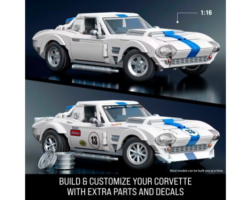 Машина Hot Wheels Brick Shop Elite Corvette Grand Sport 918 деталей (JGR31)